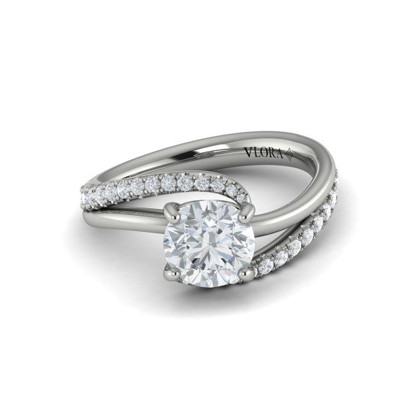 Round Classic Engagement Ring in Platinum by Vlora Bridal