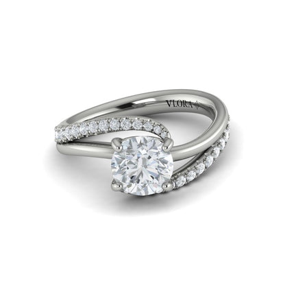 Round Classic Engagement Ring in Platinum by Vlora Bridal