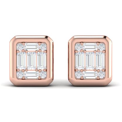 Multi Baguette and Round Diamond Earrings