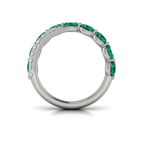 Multi Diamond and Emerald Twist Statement Ring