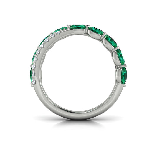 Multi Diamond and Emerald Twist Statement Ring