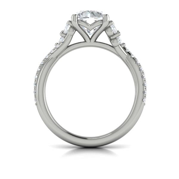 Round Classic Engagement Ring in Platinum by Vlora Bridal