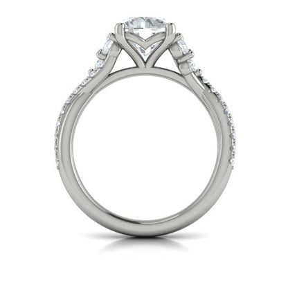 Round Classic Engagement Ring in Platinum by Vlora Bridal
