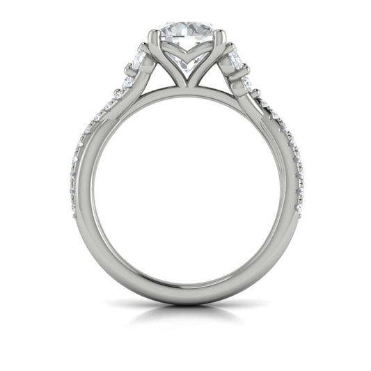 Round Classic Engagement Ring in Platinum by Vlora Bridal