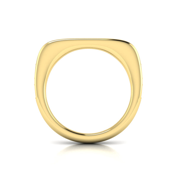 Single Diamond Baguette and Round Channel Set Ring