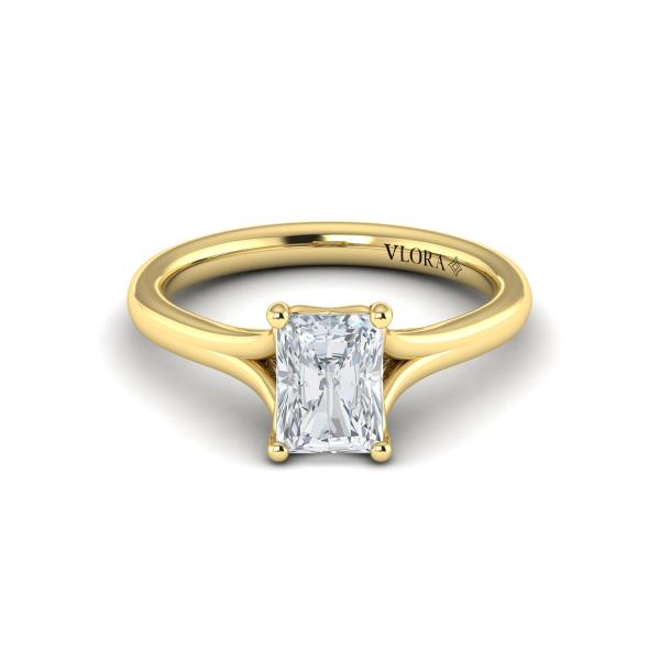 Solitaire Emerald Cut Engagement Ring