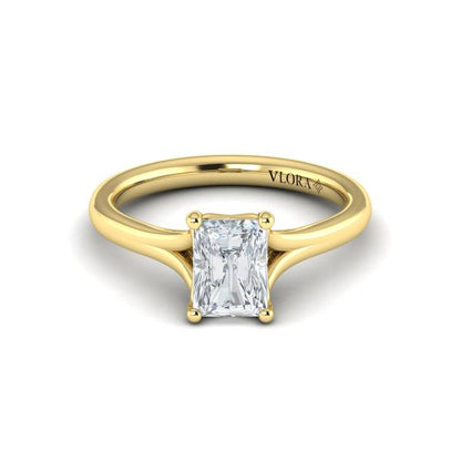 Solitaire Emerald Cut Engagement Ring