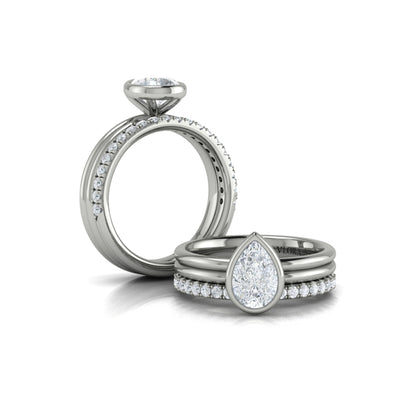 Matching Band for Pear Bezel Solitaire Engagement Ring