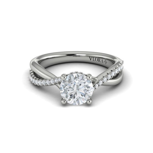 Round Classic Engagement Ring in Platinum by Vlora Bridal