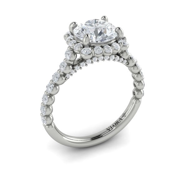 Floating Halo Round Engagement Ring