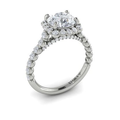 Floating Halo Round Engagement Ring