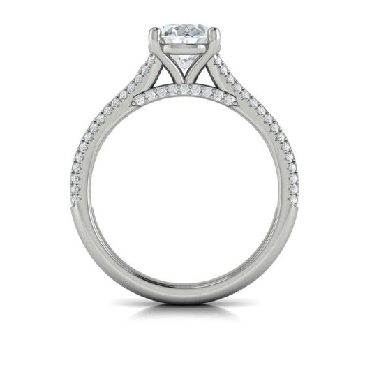 Opulent Cathedral Oval Diamond Engagement Ring