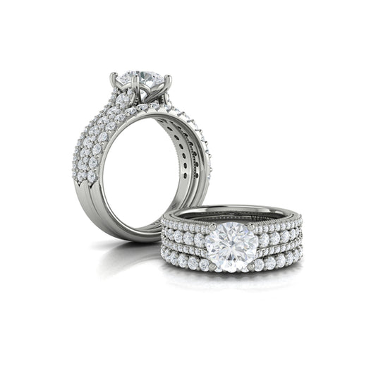 Matching Band for Bold Cathedral Round Diamond Engagement Ring
