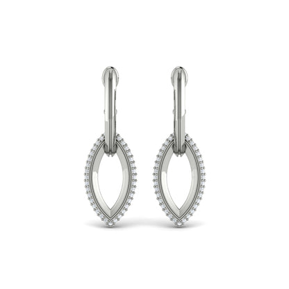 Open Navette Silhouette wtih Diamonds Earrings