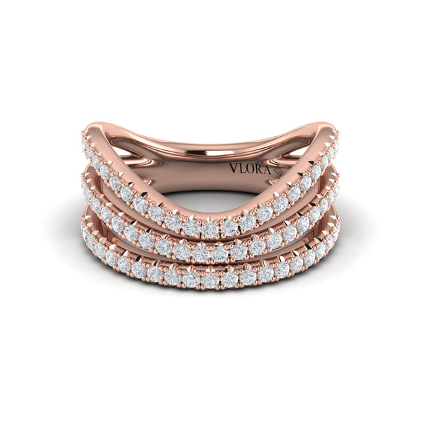 Diamond Multi-Row Curved Statement Ring