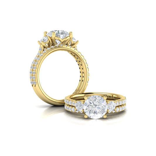 Matching Bands Wedding Band in 14K Yellow Gold by Vlora Bridal