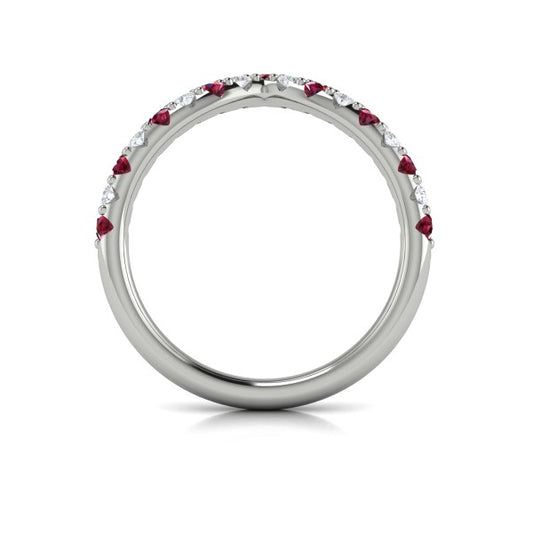 Ruby and Diamond Contour Band