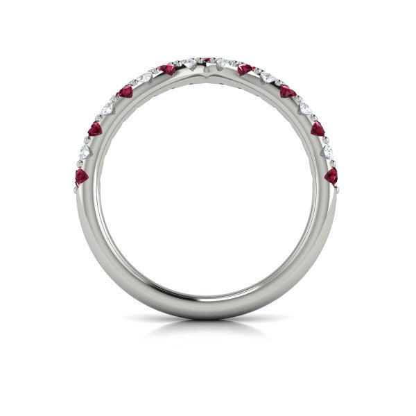 Colored Bands Wedding Band in Platinum by Vlora Bridal