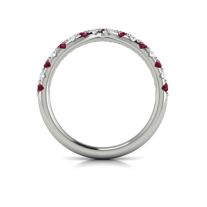 Colored Bands Wedding Band in Platinum by Vlora Bridal