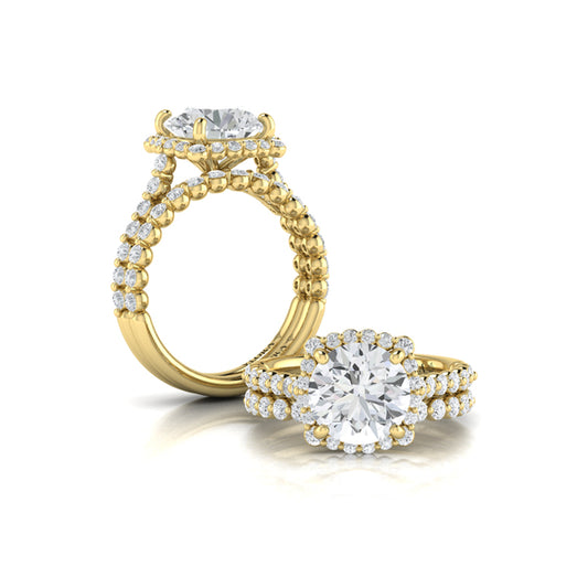 Matching Band for Floating Halo Round Engagement Ring