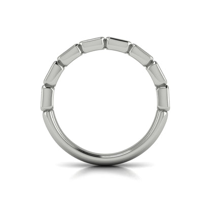 Matching Band for Emerald Cut Bezel Engagement Ring with Bezel Set Accent Diamonds