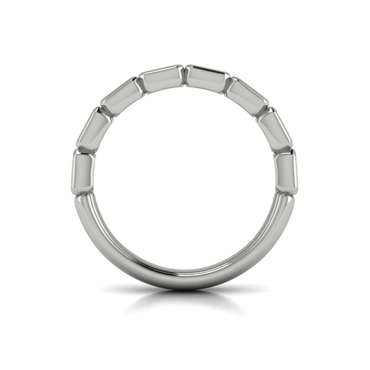 Matching Band for Emerald Cut Bezel Engagement Ring with Bezel Set Accent Diamonds