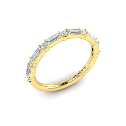 Matching Bands Wedding Band in 14K Yellow Gold by Vlora Bridal