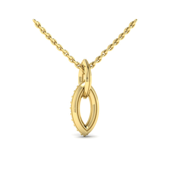 Open Navette Silhouette wtih Diamonds Pendant