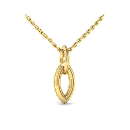 Open Navette Silhouette wtih Diamonds Pendant