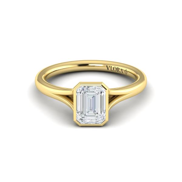 Signature Solitaire Emerald Cut Bezel Engagement Ring