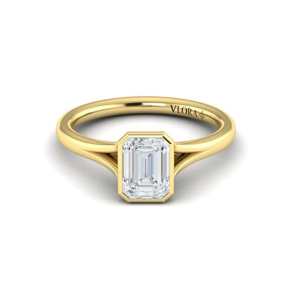 Signature Solitaire Emerald Cut Bezel Engagement Ring
