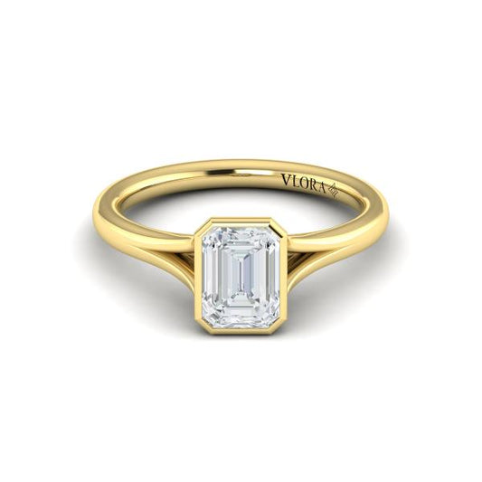 Signature Solitaire Emerald Cut Bezel Engagement Ring