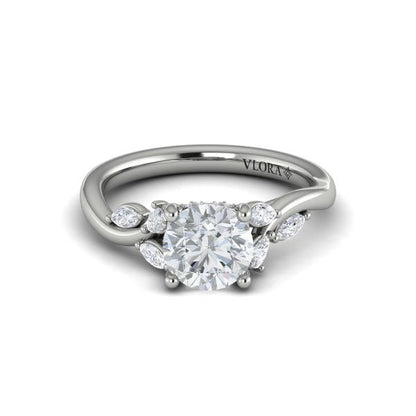 Flora Hidden Halo Engagement Ring