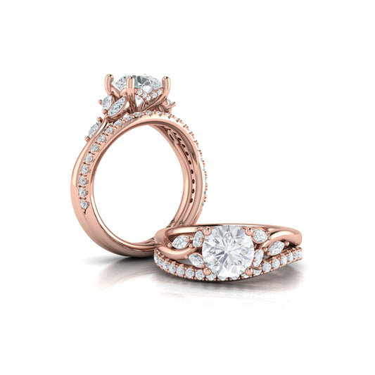 Matching Bands Wedding Band in 14K Rose Gold by Vlora Bridal