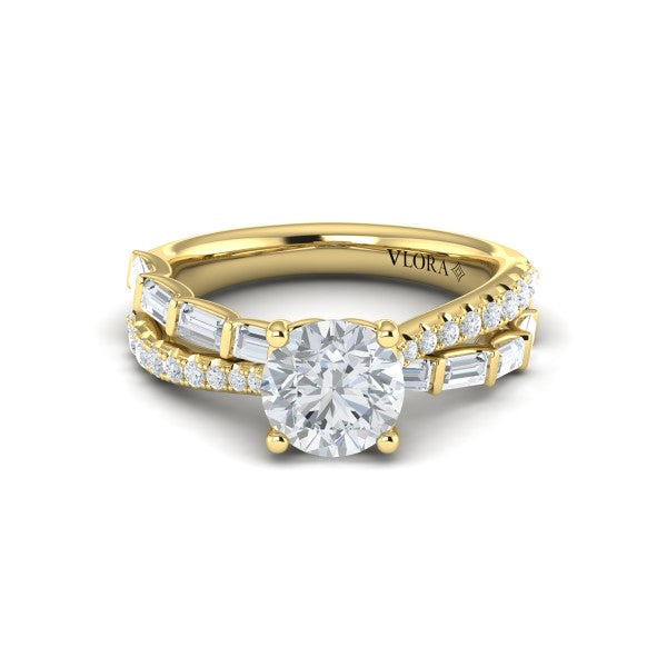 Entwined Round Diamond Engagement Ring