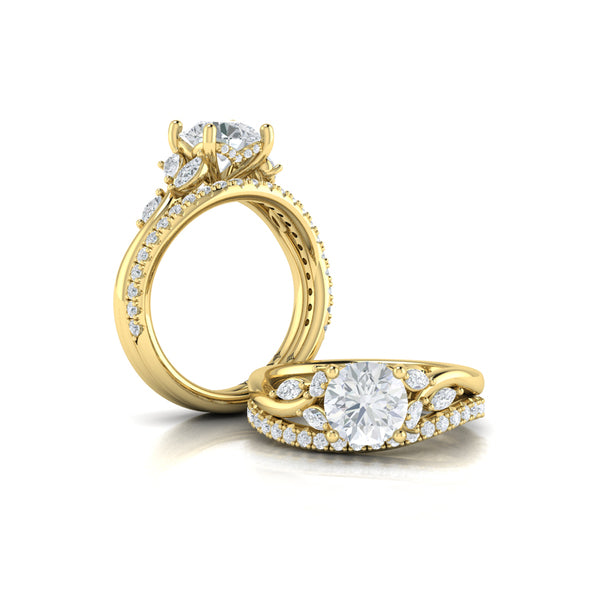 Matching Bands Wedding Band in 14K Yellow Gold by Vlora Bridal