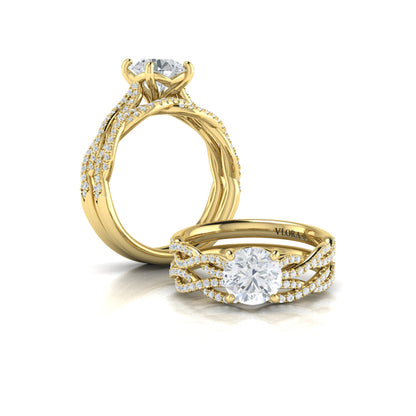 Matching Bands Wedding Band in 14K Yellow Gold by Vlora Bridal