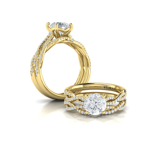 Matching Bands Wedding Band in 14K Yellow Gold by Vlora Bridal