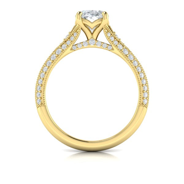 Vintage Splendor Oval Split Shank Engagement Ring