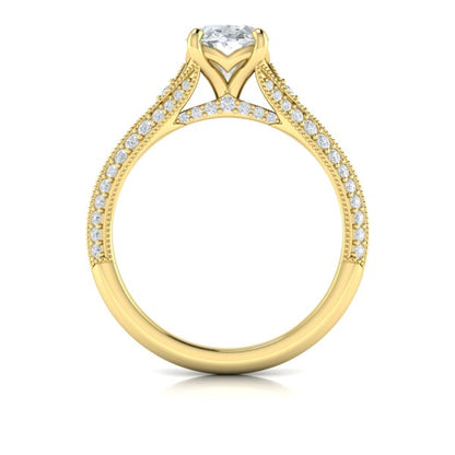 Vintage Splendor Oval Split Shank Engagement Ring