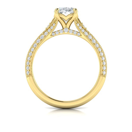 Vintage Splendor Oval Split Shank Engagement Ring