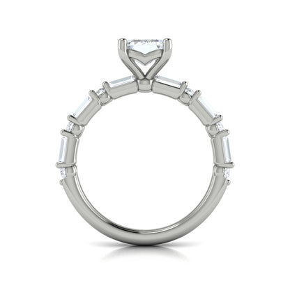 Daring Deco Emerald Cut Engagement Ring