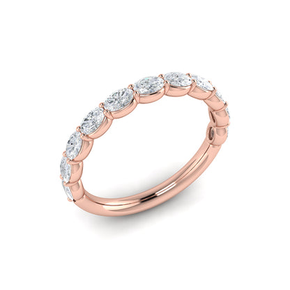 Graceful Oval Shared Prong Stackable Band