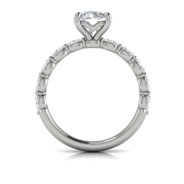 Round Classic Engagement Ring in Platinum by Vlora Bridal