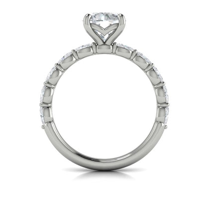 Round Classic Engagement Ring in Platinum by Vlora Bridal