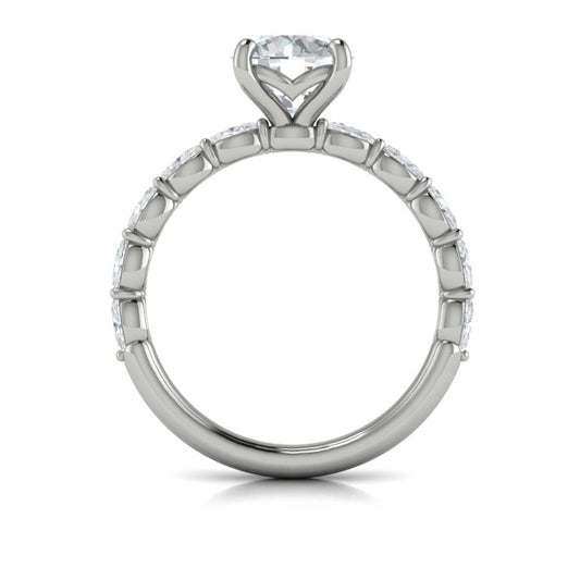 Round Classic Engagement Ring in Platinum by Vlora Bridal