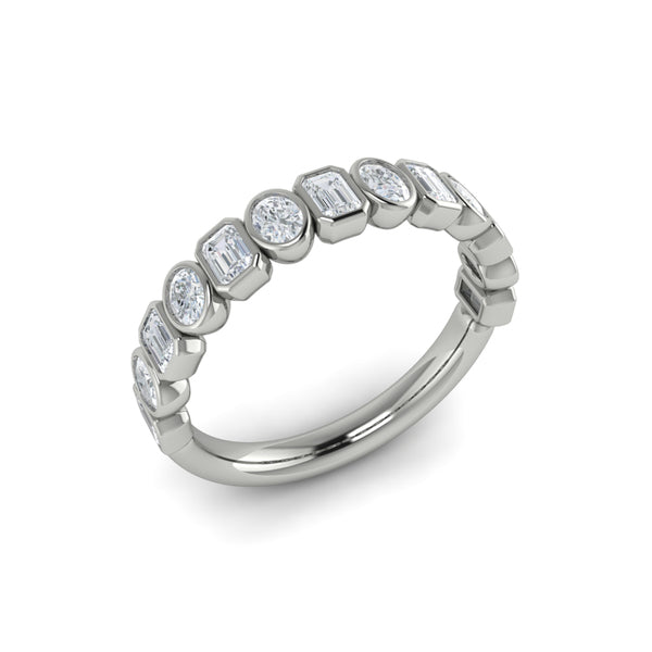 Geometric Bezel-Set Stackable Band