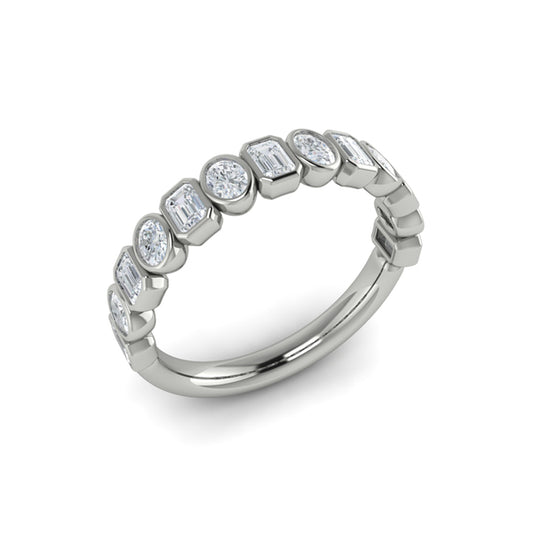 Geometric Bezel-Set Stackable Band