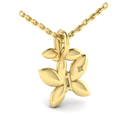Double Butterfly Diamond Pavé Pendant Necklace