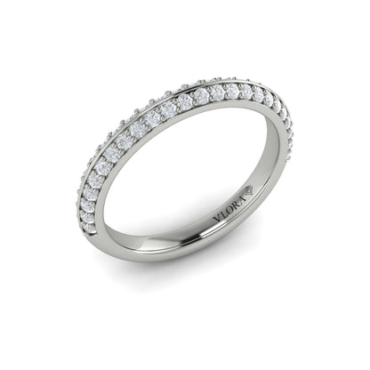 Matching Bands Wedding Band in 14K White Gold by Vlora Bridal